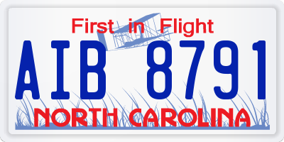 NC license plate AIB8791