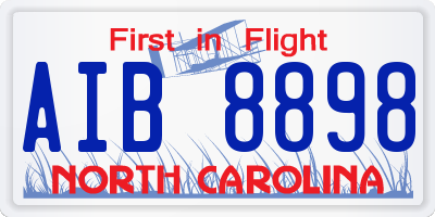 NC license plate AIB8898