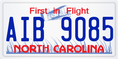 NC license plate AIB9085