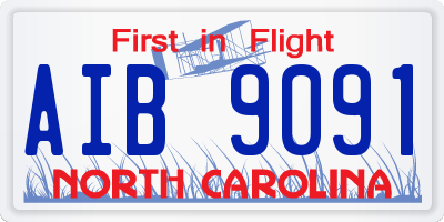 NC license plate AIB9091