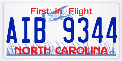 NC license plate AIB9344