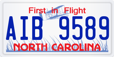 NC license plate AIB9589