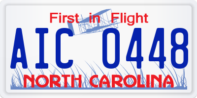 NC license plate AIC0448