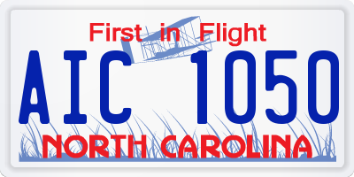 NC license plate AIC1050