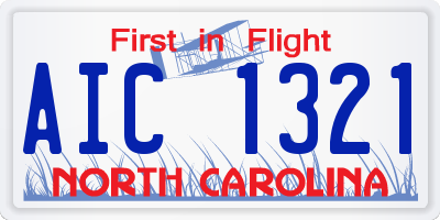 NC license plate AIC1321