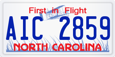 NC license plate AIC2859