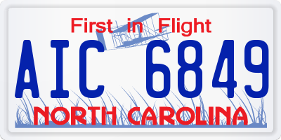 NC license plate AIC6849