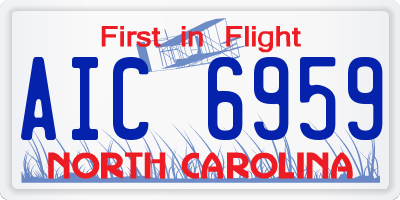 NC license plate AIC6959