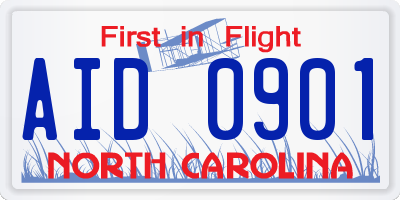 NC license plate AID0901