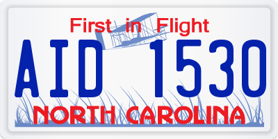 NC license plate AID1530