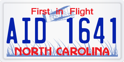 NC license plate AID1641