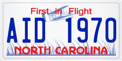 NC license plate AID1970