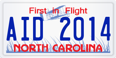 NC license plate AID2014