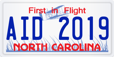 NC license plate AID2019