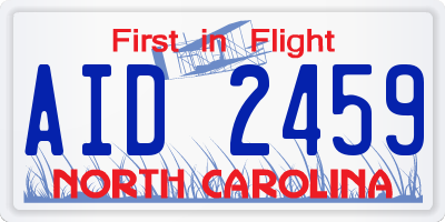 NC license plate AID2459
