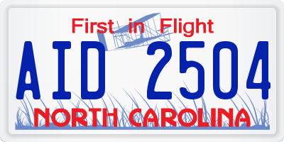 NC license plate AID2504