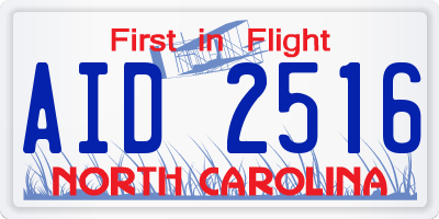 NC license plate AID2516