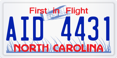 NC license plate AID4431