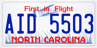 NC license plate AID5503