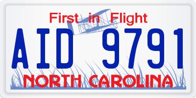 NC license plate AID9791