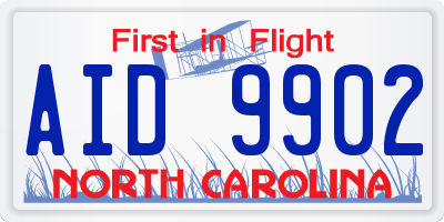 NC license plate AID9902