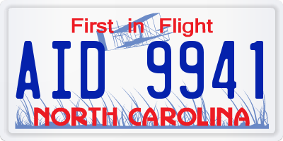 NC license plate AID9941