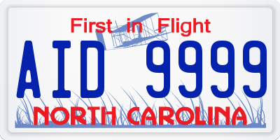 NC license plate AID9999