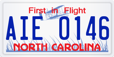 NC license plate AIE0146