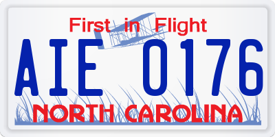 NC license plate AIE0176