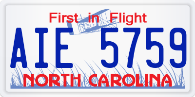 NC license plate AIE5759