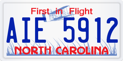 NC license plate AIE5912