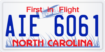 NC license plate AIE6061