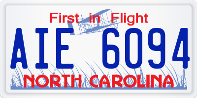 NC license plate AIE6094