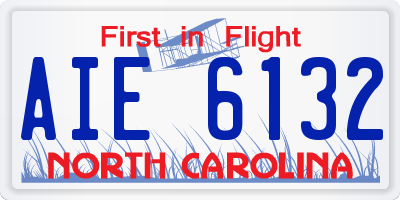 NC license plate AIE6132