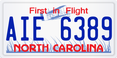 NC license plate AIE6389