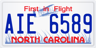 NC license plate AIE6589