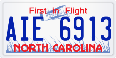 NC license plate AIE6913