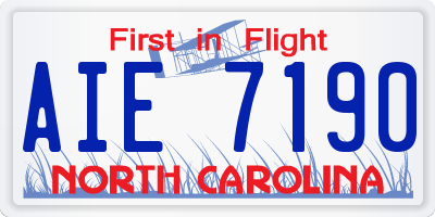 NC license plate AIE7190