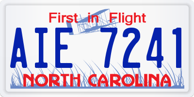 NC license plate AIE7241