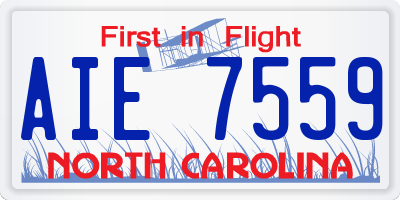 NC license plate AIE7559