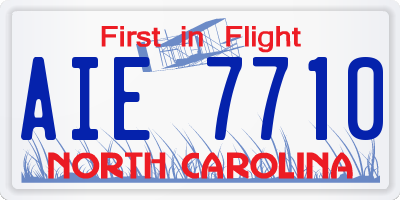 NC license plate AIE7710