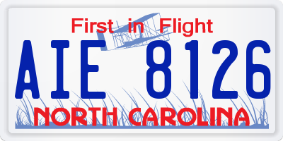 NC license plate AIE8126