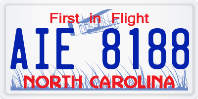 NC license plate AIE8188