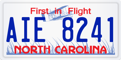 NC license plate AIE8241