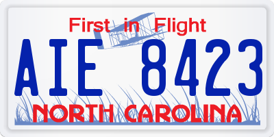 NC license plate AIE8423