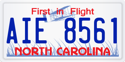 NC license plate AIE8561