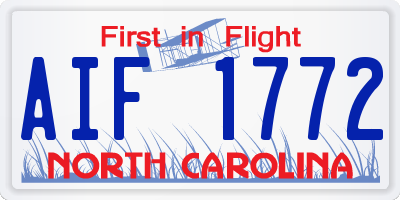 NC license plate AIF1772