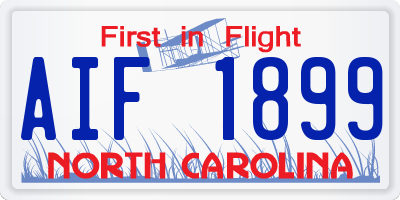 NC license plate AIF1899