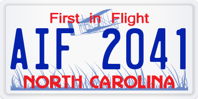 NC license plate AIF2041