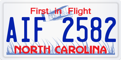 NC license plate AIF2582
